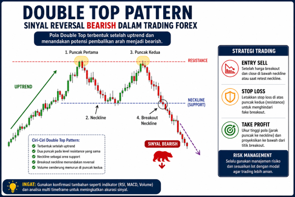 Double Top Pattern: Sinyal Reversal Trend Forex Akurat