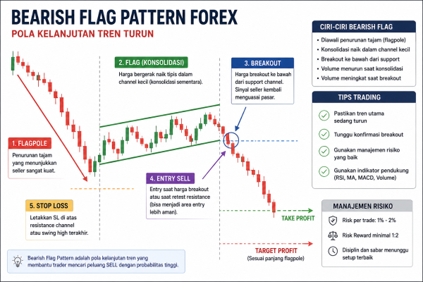 Memahami Pola Bearish Flag Pattern Forex untuk Entry Akurat