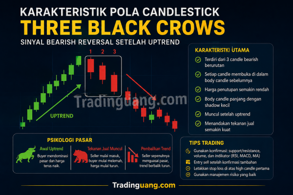 Karakteristik Pola Candlestick Three Black Crows yang Perlu Anda Kenali