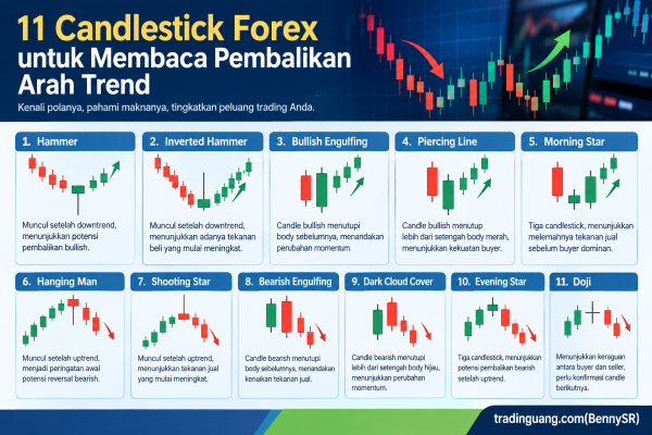 11 Candlestick Forex untuk Membaca Pembalikan Arah Trend