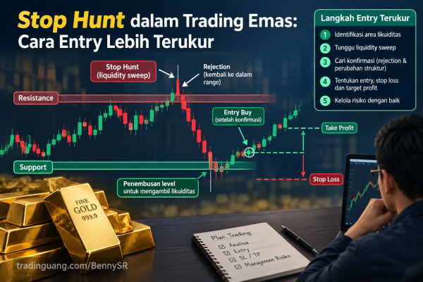 Cara Membaca Stop Hunt dan Mencarti Entry Terukur dalam Trading Emas