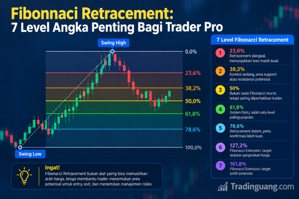 7 Level Angka Fibonacci Retracement yang Wajib Diketahui Trader
