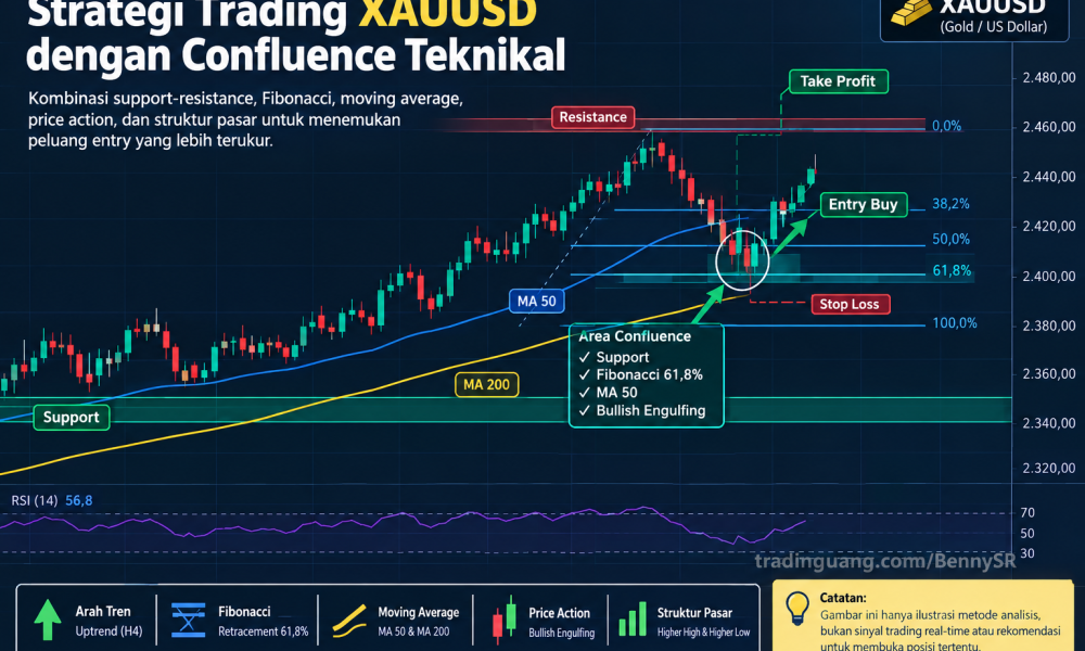 Strategi Trading XAUUSD dengan Confluence Teknikal