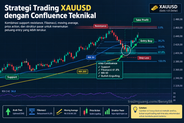 Strategi Trading XAUUSD dengan Confluence Teknikal